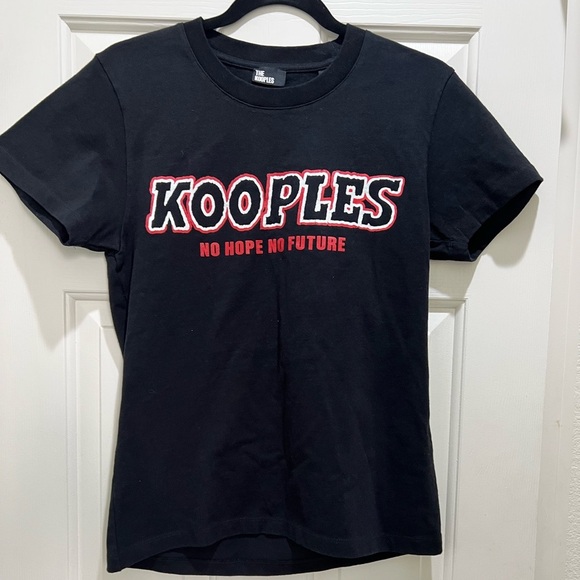The Kooples- Black T-shirt logo print black size Small NWT, inscription - Picture 7 of 8